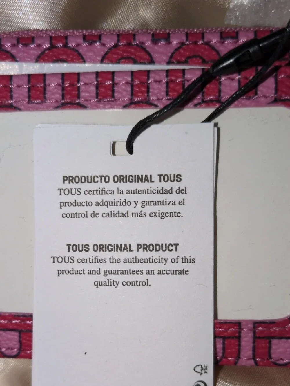 TOUS Pink Pattern Zip Card Case